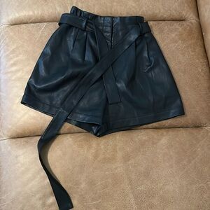 NEW bcbg maxazria faux leather shorts